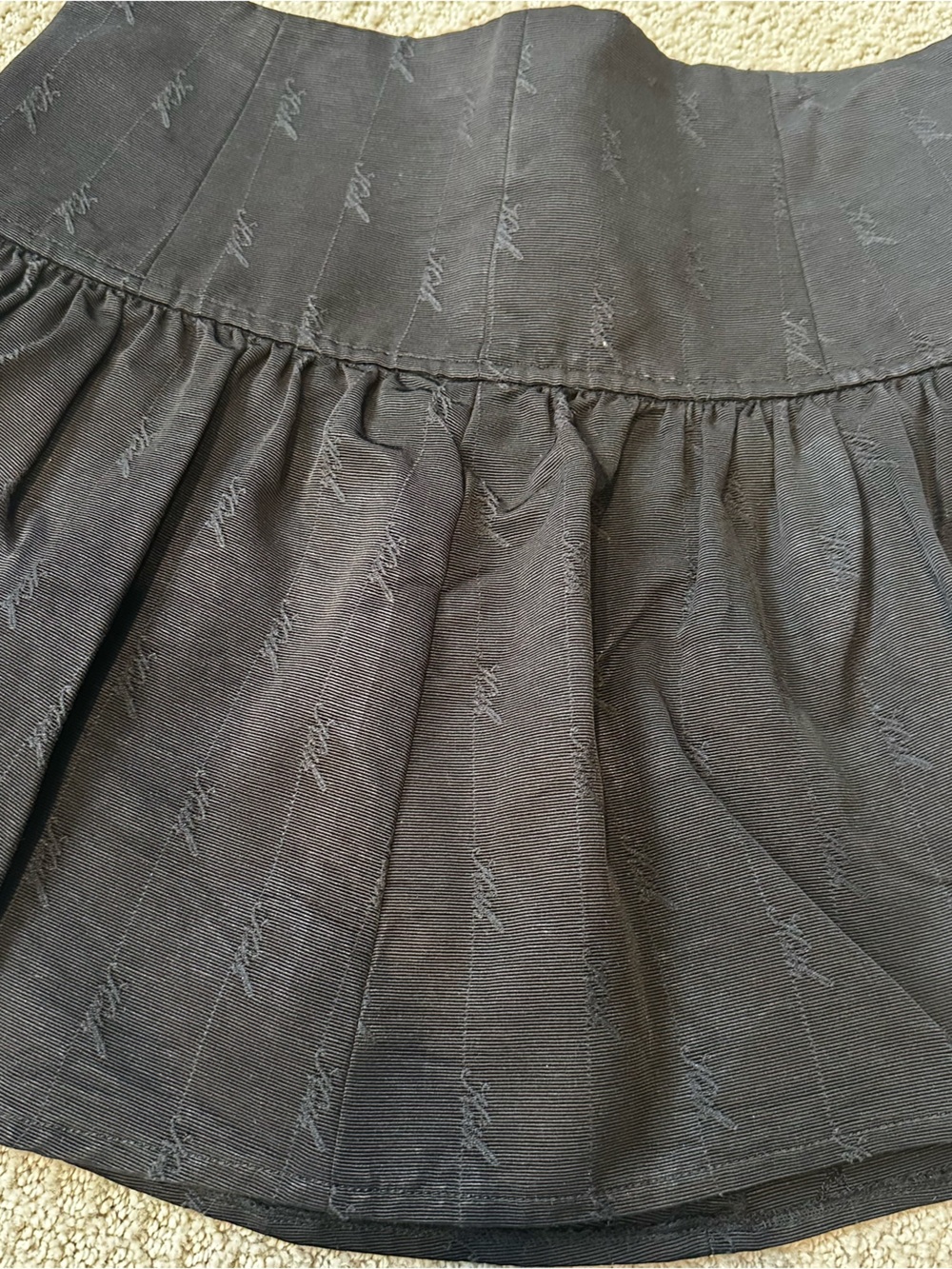 Kith Riko Script Faille Mini Skirt- Black - Picture 2 of 6